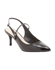 NEW NINE WEST BLACK PATENT LEATHER SLINGBACK POINTED PUMPS SIZE 8 M