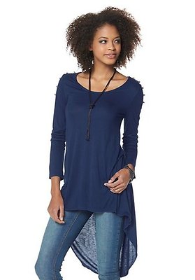 Shirt Longshirt mit Nieten AJC Tunika
