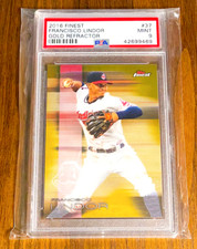 Francisco Lindor 2016 Topps Finest #37⚾⚾⚾PSA 9 MINT⚾⚾⚾Gold Refractor SN#/50⚾⚾TPG