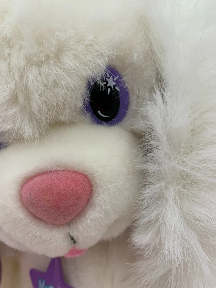 Vintage 1992 Applause Magic Glow Friends White Purple Puppy Dog Plush Collar - Image 3 of 4