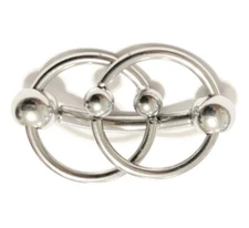 PA CHASTITY Barbell 316L Surgical Steel 14g to 10g 5/8" DOUBLE RINGS.