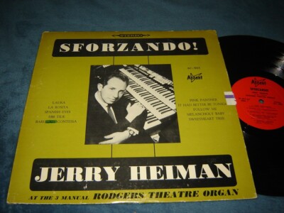 Jerry Heiman - Sforzando LP 3 manual Rodgers Theatre Organ Accent EXC record