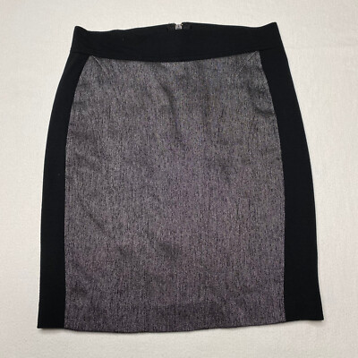 #ad #ad Bebe Skirt sz 0 Black Gray Clean City Chic Corporate Workwear Urban Minimalist $14.99