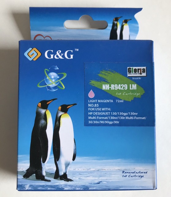 G&G Ink Cartridge NHR9429 LM LIGHT MAGENTA 72ml SEALED BAG HP85