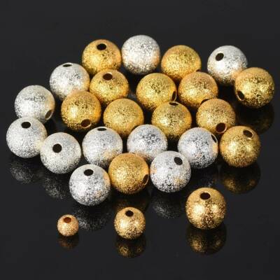 4mm 5mm 6mm 8mm 10mm Rund Matt Vergoldet Messing Lose Metall Perlen