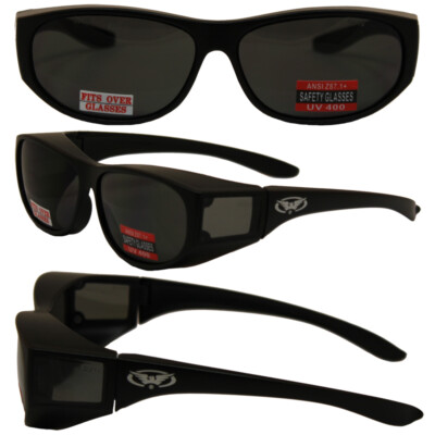 Escort Fit Over Safety Glasses Side Shield Shatterproof SMOKE Lens UV400  
