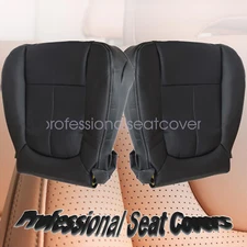For 2009-2014 Ford F150 Driver & Passenger Side Bottom Seat Cover Leather Black