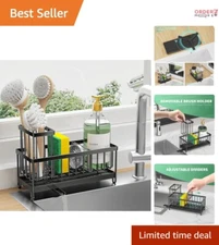 Rotatable Spout Sink Caddy: Elegant Kitchen Organizer for Sponges and Brushes