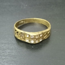 ANELLO ESTREMAMENTE ANTICO VINTAGE BRONZO QUASI ORIENTALE DORATURA CON TOCCO ...