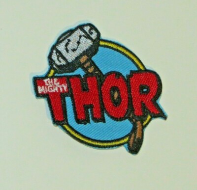 Marvel Comics THE MIGHTY THOR Name & Hammer 2'' Embroidered Iron/Sew On Patch 