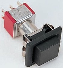 Image of Double Pole Double Throw (DPDT) Latching Push Button Switch, Panel Mount