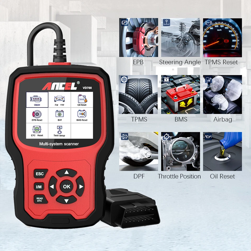ANCEL VD700 For VW Car OBD2 Scanner Fault Code Reader All System Diagnostic Tool - Image 4 of 4