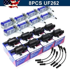 OEM AcDelco 8 PACK UF262 Ignition Coil & 41-962 Spark Plug & 9748HH Wire for GMC