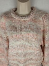 Wild Fable Women's Spacedye Crew Neck Pullover Sweater Peach Medium Knit