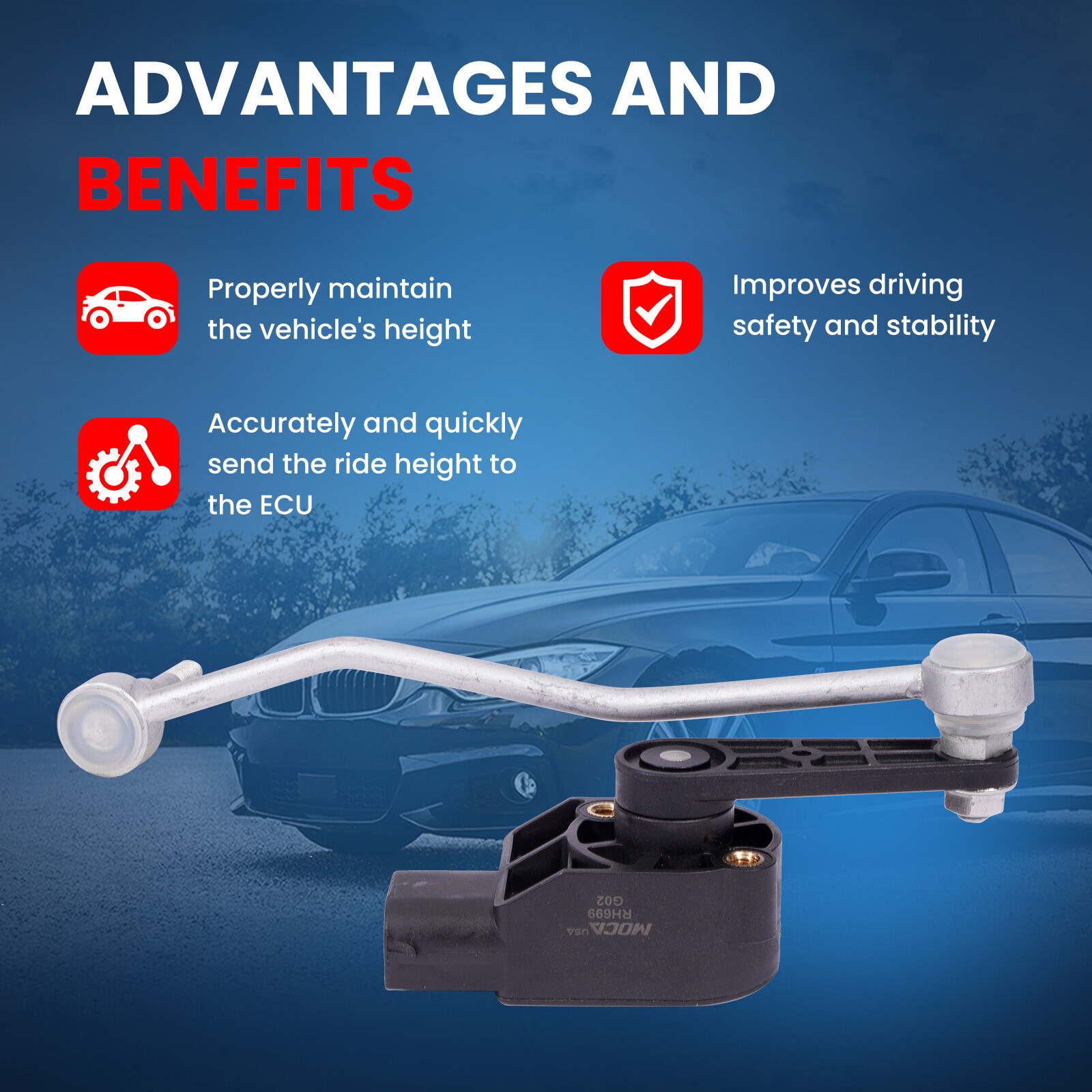 Front & Rear Ride Height Level Sensor for Audi A8 Quattro S8 Bentley Continental