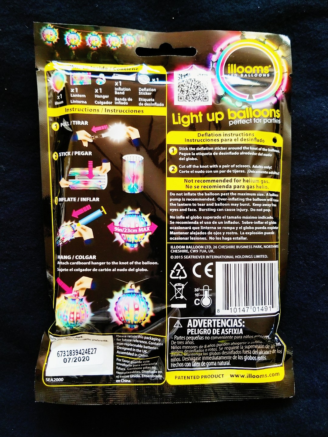 Illooms LED Hanging Lanterns Marble Light Up Balloon LOT Color Changing Neon NEW