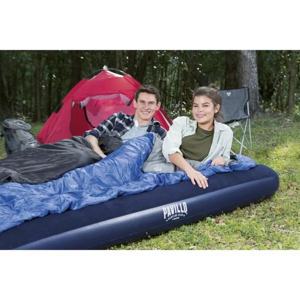 Matelas gonflable 2 personnes floqué de haute résistance et durabilité pour lit d'appoint chic - 3