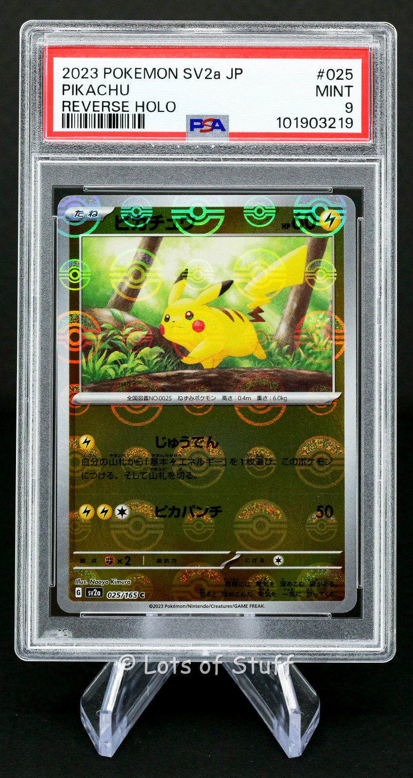 PSA 9 MINT Japanese Pikachu Reverse Holo Pokemon Card 151 sv2a 025/165  -19