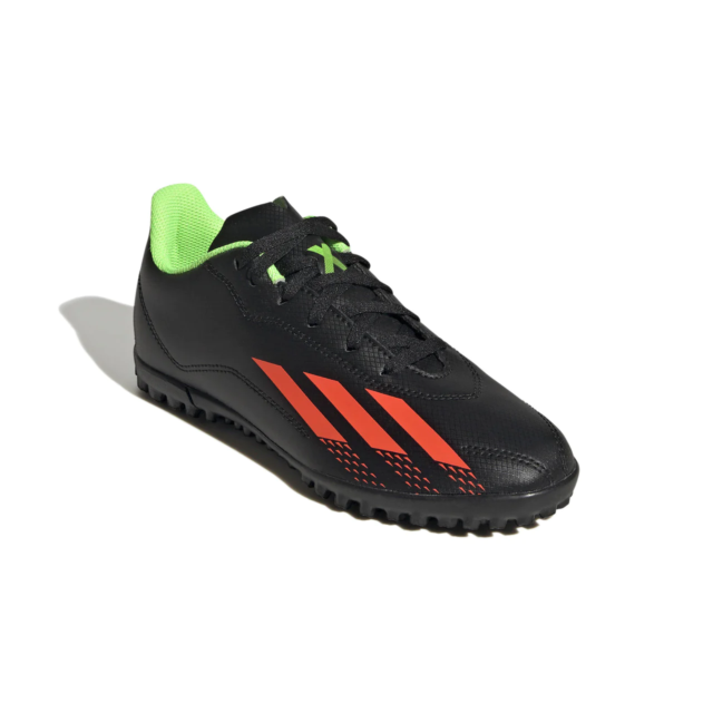 Adidas Youth X Speedportal.4 Turf Shoes - Black/Solar Red/Solar Green