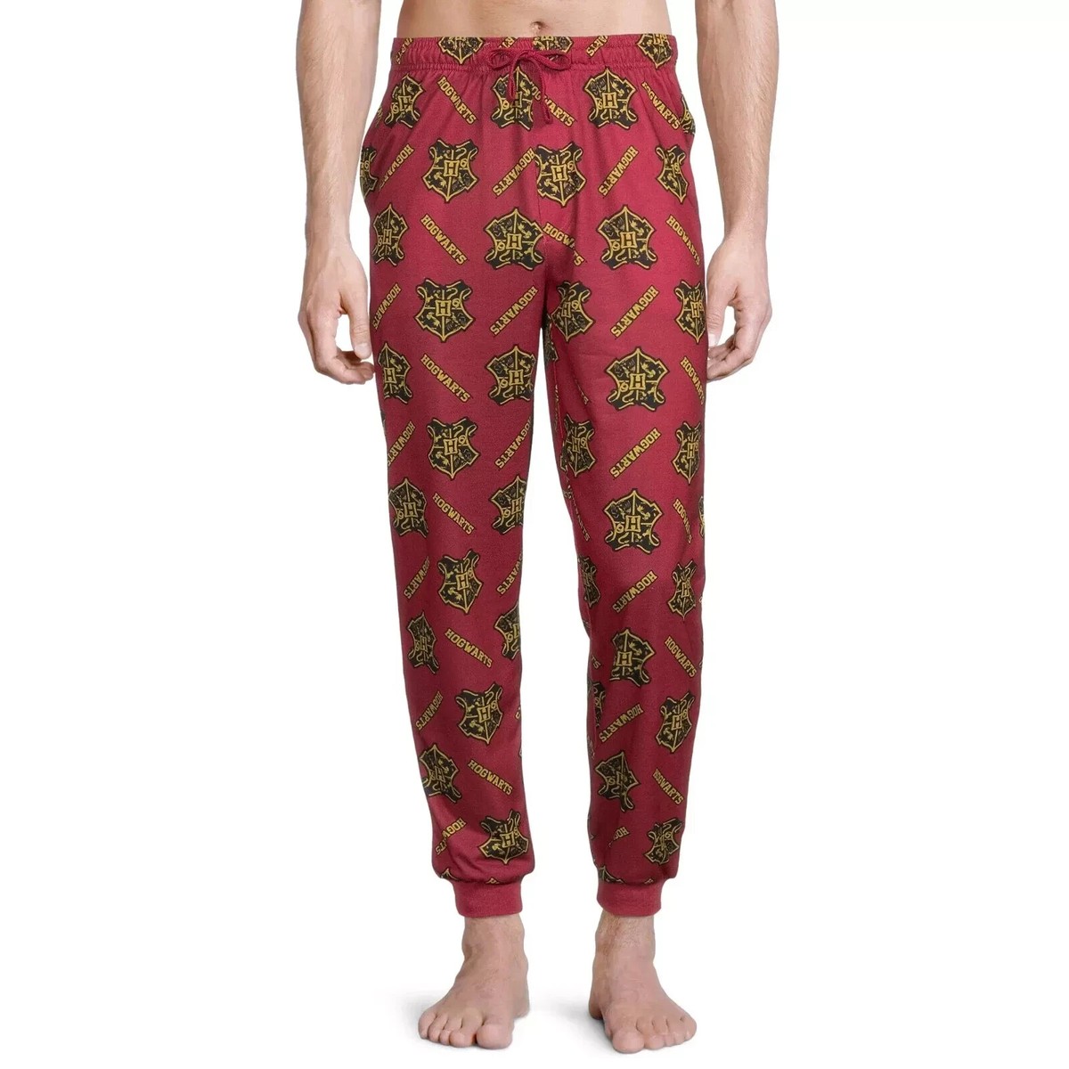 Harry Potter Hogwarts Pajama Pants Mens 2XL 44-46 Red Lounge Pants