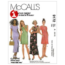McCall's # 9172 Misses' Dresses In Two Lengths Sewing Pattern Size E (14-16-18)