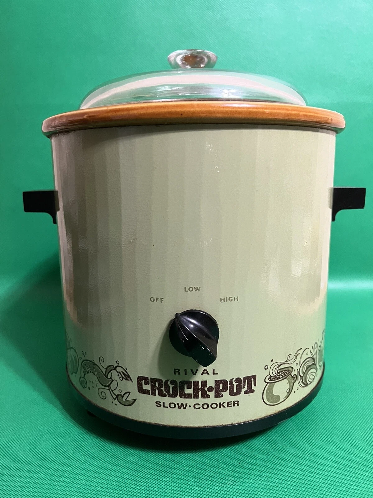 Vintage Rival Crock Pot 3.5 Qt Slow Cooker Avocado Green Model 3100/2