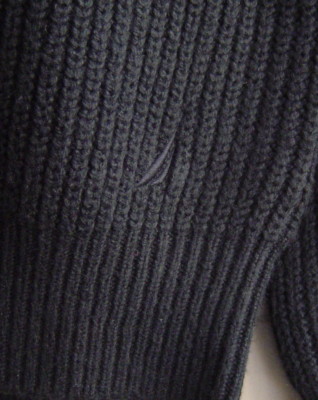 NWT $128 NAUTICA Mens XL COLOR BLOCKED CREWNECK SWEATER True Black