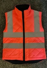 PINK ‘Riding team’ Hi Vis/Quilted  Horse Riding Kids Waistcoat/Gillette. 