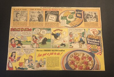1940 s  Shredded Wheat Ry-Krisp Comic Newspaper Ad 2D21