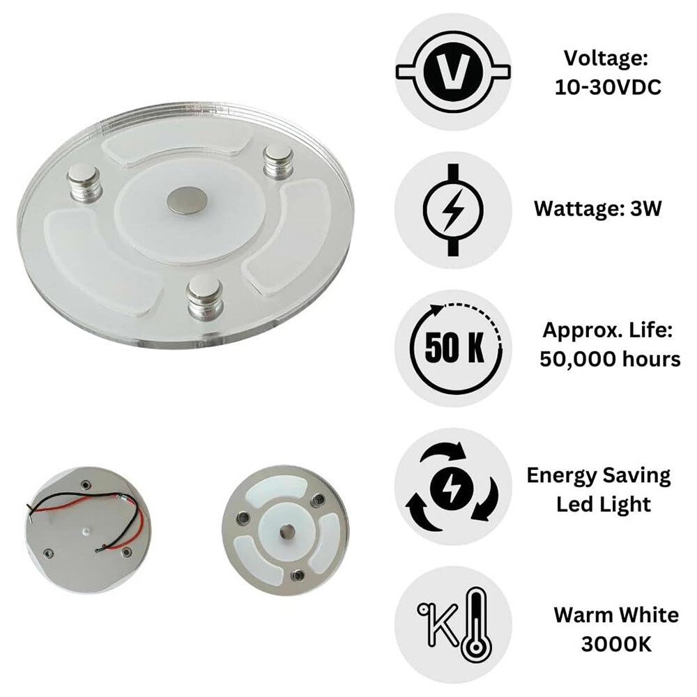 12V/24V Super Bright LED Ceiling Light With Touch Switch For Caravan, Motorhome, Boat