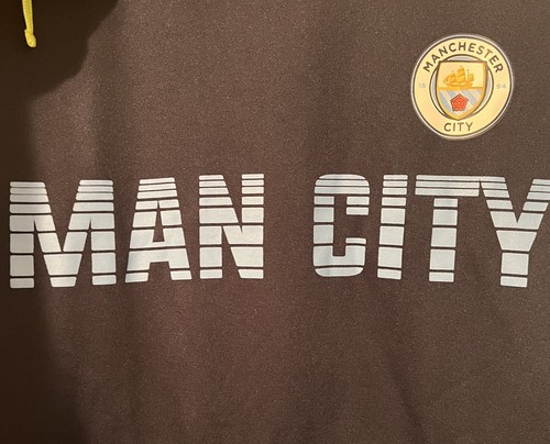 Felpa con cappuccio Manchester City FC uomo blu medio pullover ufficiale calcio - Foto 2 di 5