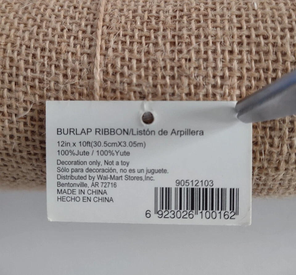 NWT 12 inch x 10 foot rolled burlap runner fabric Wedding party decor rustic - Image 3 of 4