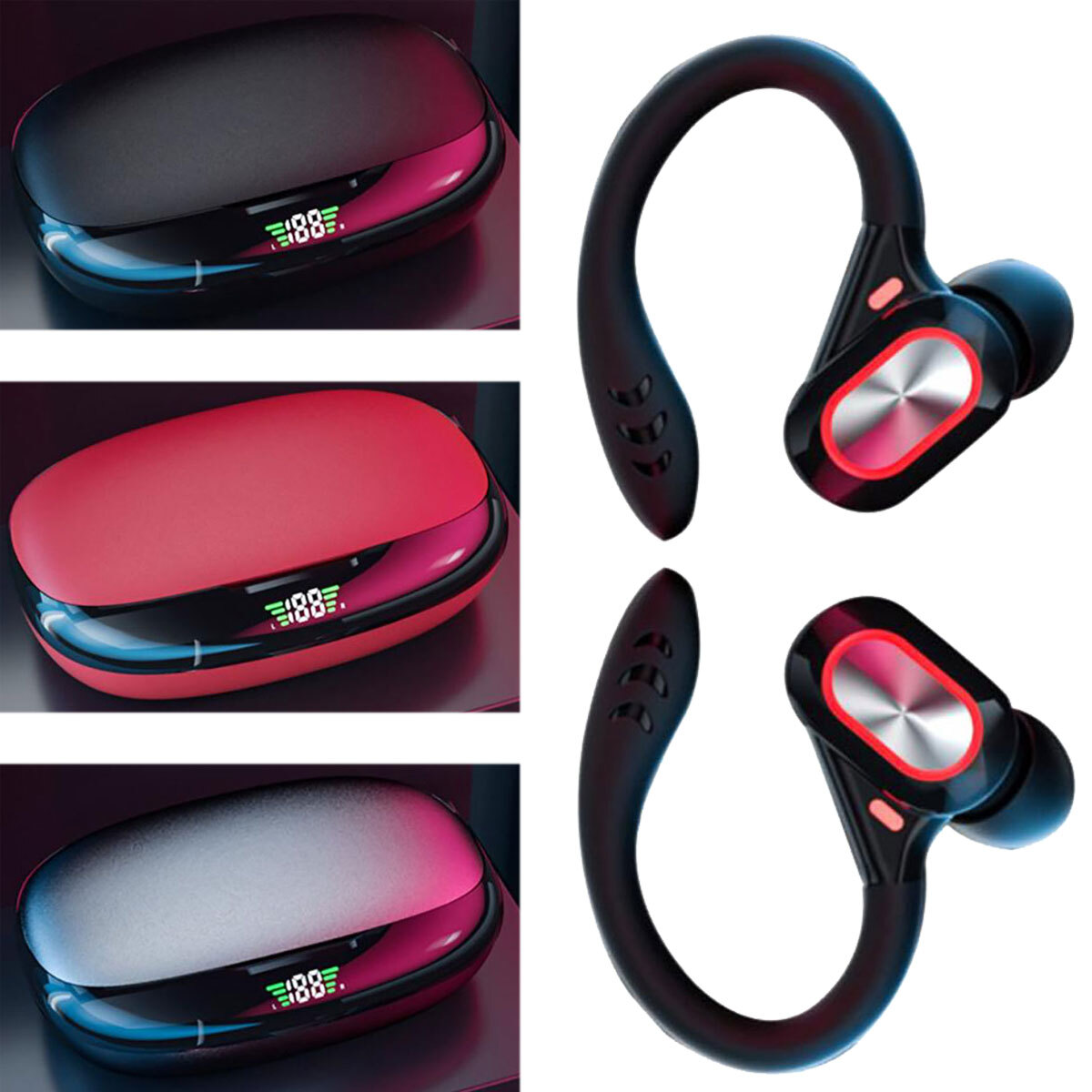 Wireless Bluetooth Earphones Dual Earbuds Ear-Hook For Samsung S23/S23+/Ultra/FE-image
