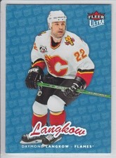 2006-07 FLEER ULTRA DAYMOND LANGKOW BLUE ICE /100 MEDALLION #32 Parallel Flames