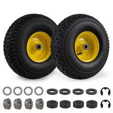 2 Pack 15 x 6.00-6 Tube-type Tires  Wheels w/3-4.6" Centered Hub, 3/4" Bushing