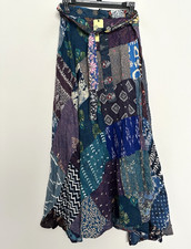Jaded Gypsy Patchwork Maxi Wrap Skirt Tie Waist Boho Free Size NWT