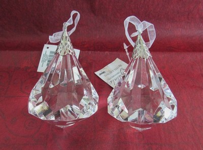 Pair of Ganz Kissing Krystal Christmas Ornaments - 4 inch Acrylic Jewel - NWT