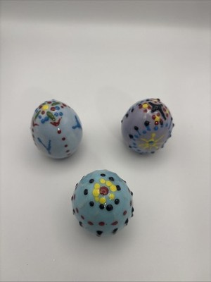 Ceramic Easter Eggs Flowered Boho Easter Eggs Faux Folk Art