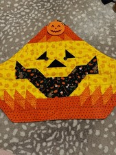 Halloween Quilted Wall Decor Candy Corn Pumpkin Handmade Quilt Fall Autumn