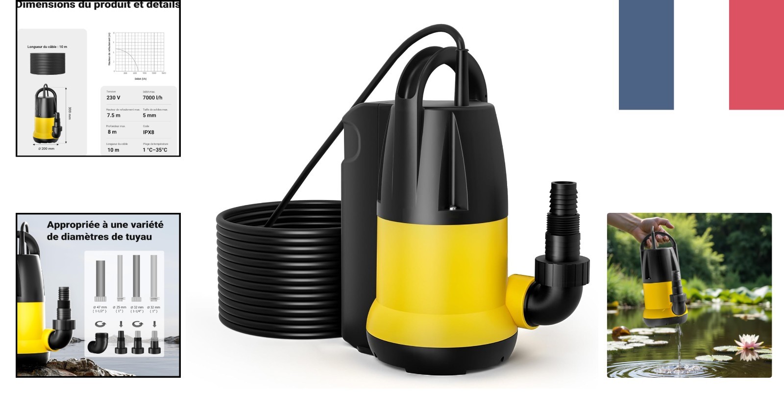 Pompe Wiltec 7000L/h pour vider une cave inondée et éviter les dégâts
