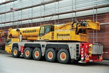 LKW Foto Terex Kranwagen Deutschland gelb WIESBAUER macht schwere Arbeit #o8xn