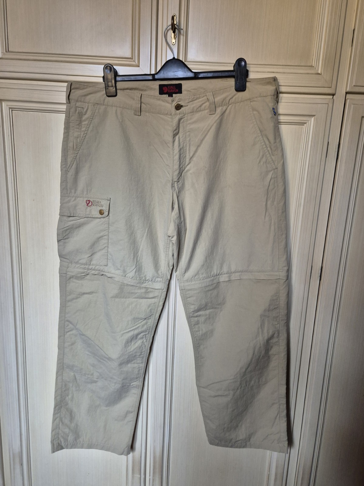 Fjällräven Pantaloni trekking convertibili beige zip ginocchia 58 poliammide