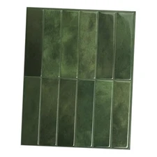   Peel and Stick Backsplash - 5 Sheets of 11.43'' x 9''  Pack of 5 Sefrou Green