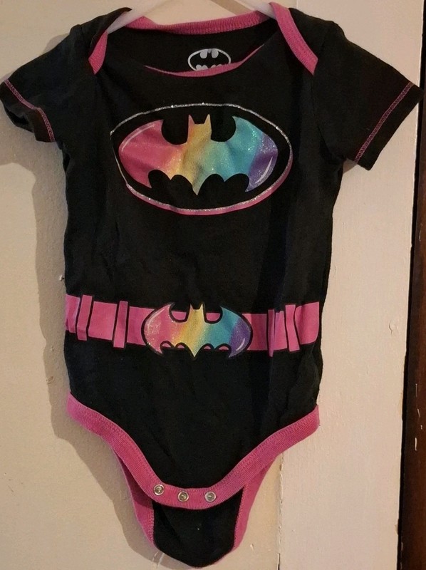 dc comic Batman girls Black and Pink  12 Months one-piece 