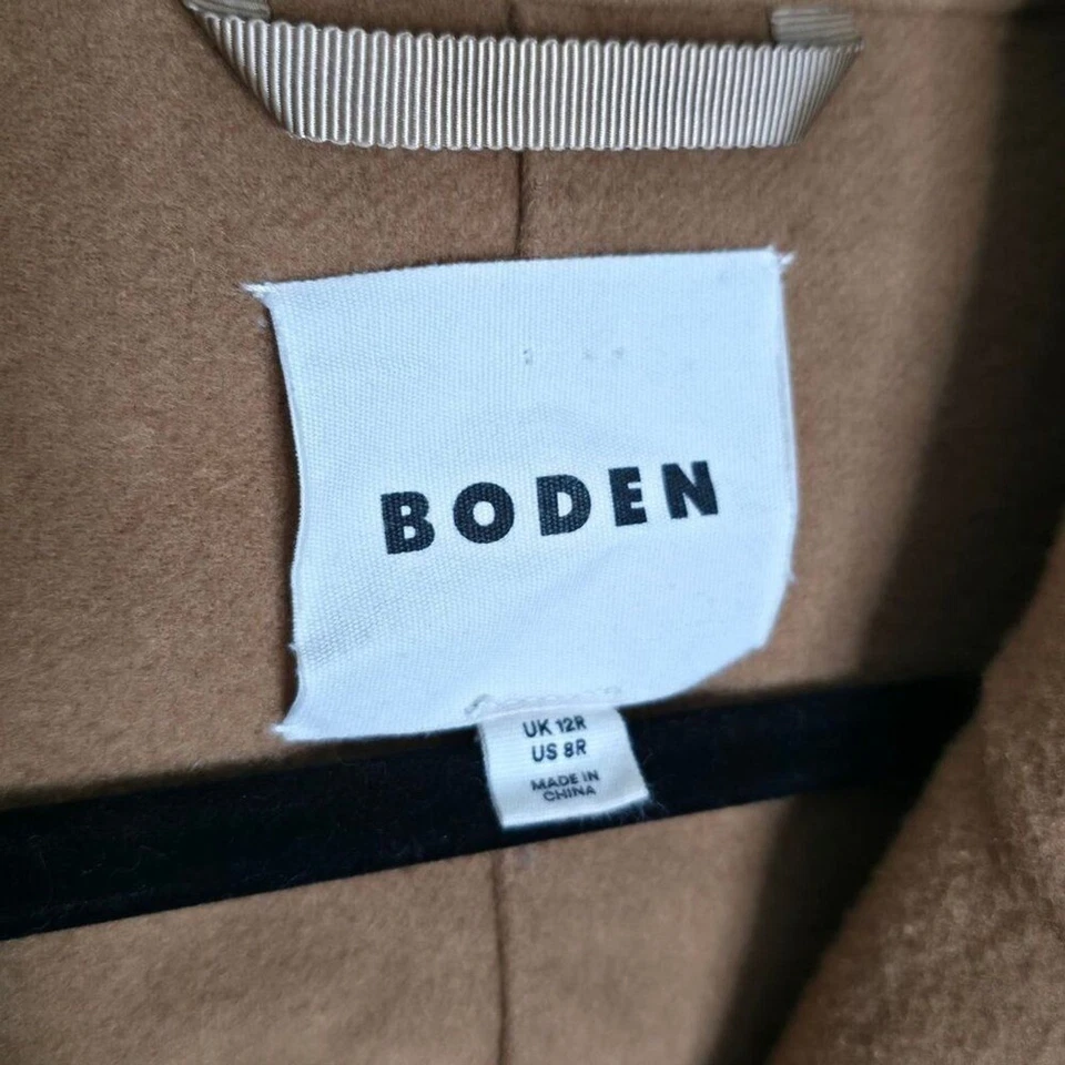 Abrigo Boden Marrón Mezcla Lana Guisante Doble Pecho Ligero Talla US 8R Foto 4 de 4