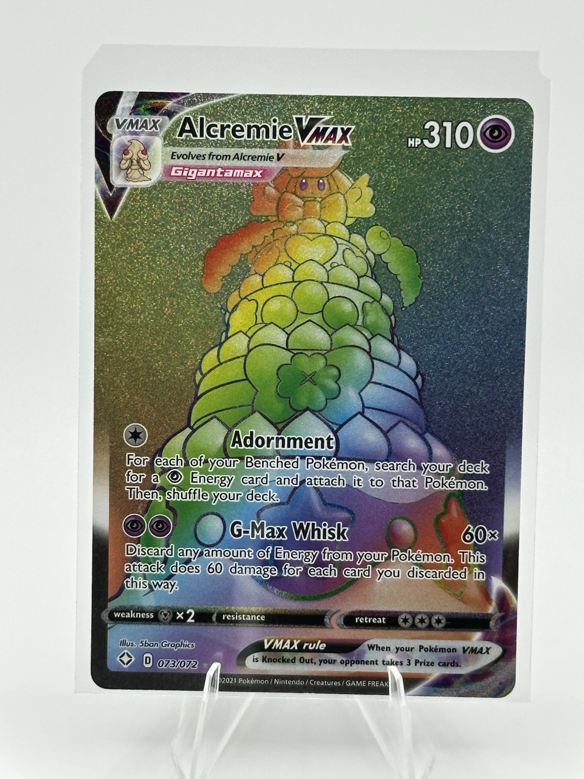Pokémon Alcremie VMAX 73/72 Rainbow Secret Rare Shining Fates