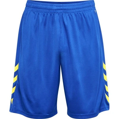 Hummel Fußball Core XK Poly Shorts Kinder blau neongelb - Bild 1 von 3