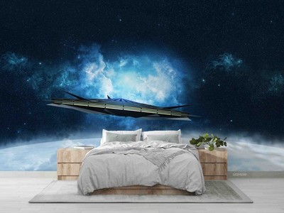 3D Sci-fi Universe Scene Self-adhesive Removeable Wallpaper Wall Mural