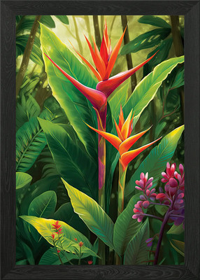 Dschungel Paradiesvogel Gerahmtes Wandbild Poster Leinwanddruck Bild
