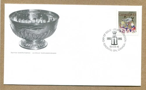 CANADA 1993-04-16 First Day Cover. STANLEY CUP 1893-1993, Sc1460. 43¢ FDC